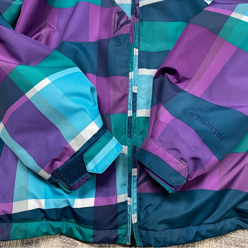 Volcom Multicolor Plaid Print Snowboard Jacket - Picture 9 of 11